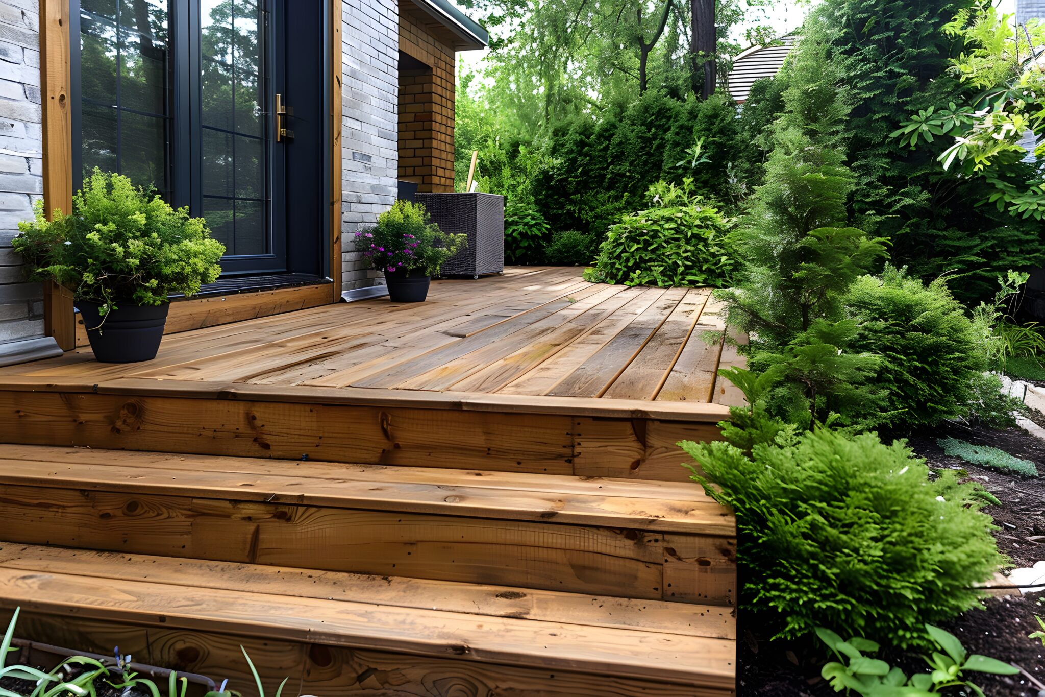 Terrasse bois, lames et structure